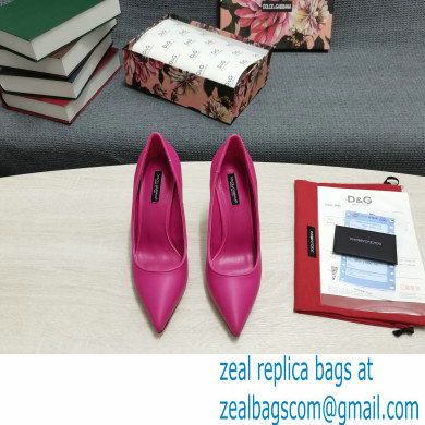 Dolce  &  Gabbana Heel 10.5cm Leather Pumps Fuchsia with DG Pop Heel 2021